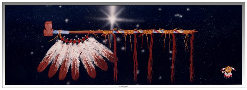 The pipe or calumet was important to many tribal cultures.  This Cherokee example was collected by Lewis and Clark in 1804-06.  It is probable that the pipe was received from a more northerly tribe as a token of peace and to attest contracts and treaties which could not then be violated without incurring the wrath of the gods—for whom  this pipe was the spiritual messenger.